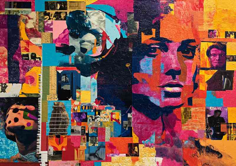 Collage of various things with people colourful