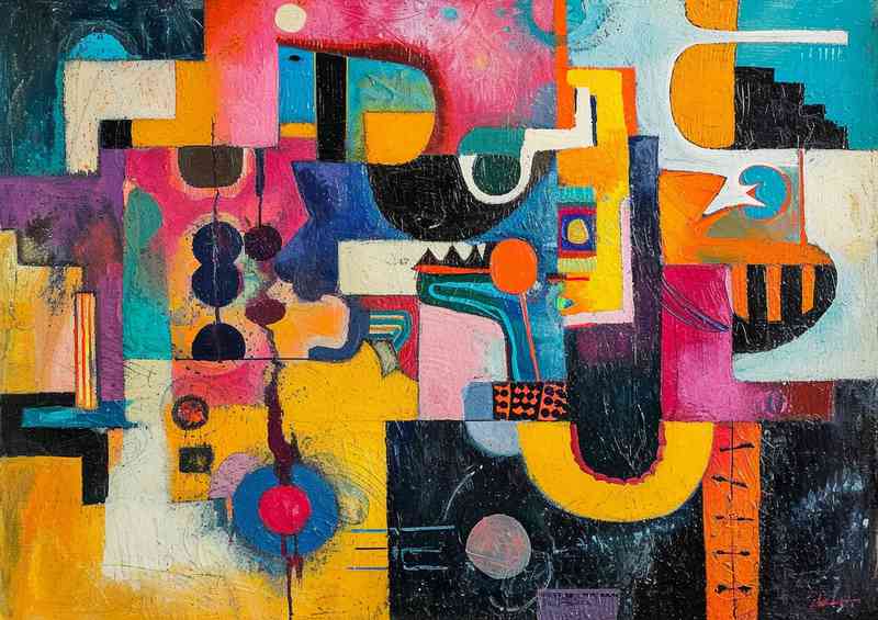 Depicting many shapes and sizes abstract form