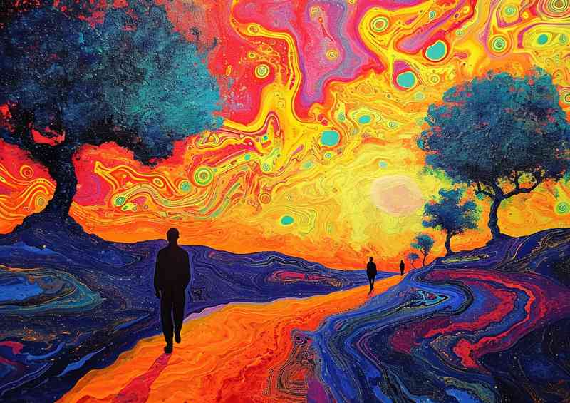 Ecstasy road with trees on the side