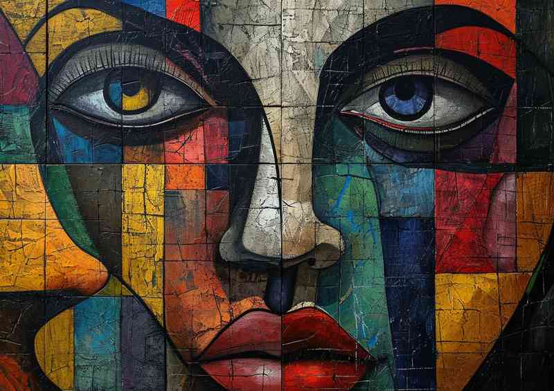 Face painting with mixed coloured art