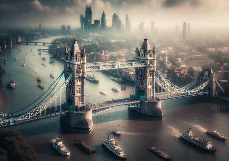 London Tower Bridge Metal Poster