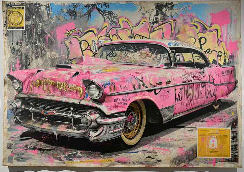 Life is beautiful the pink cadailac art