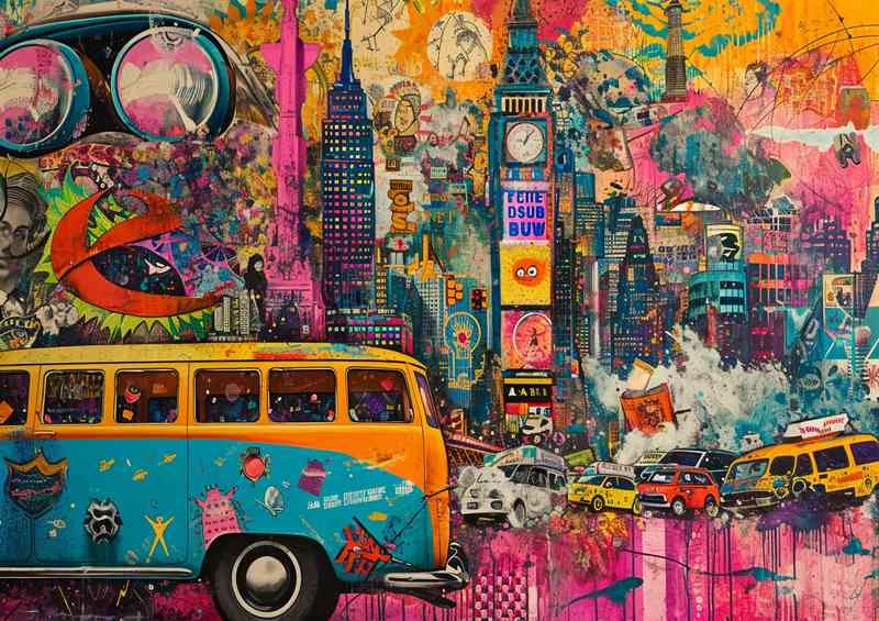 London street art with mixed media