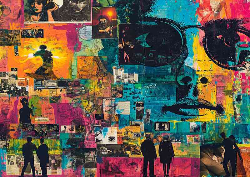 Mixed collage of people street art