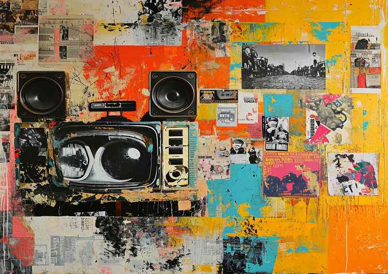 Mixed media tv radio old school