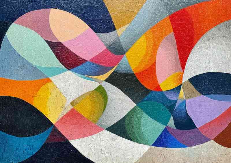 Painted abstract style shapes and swirls