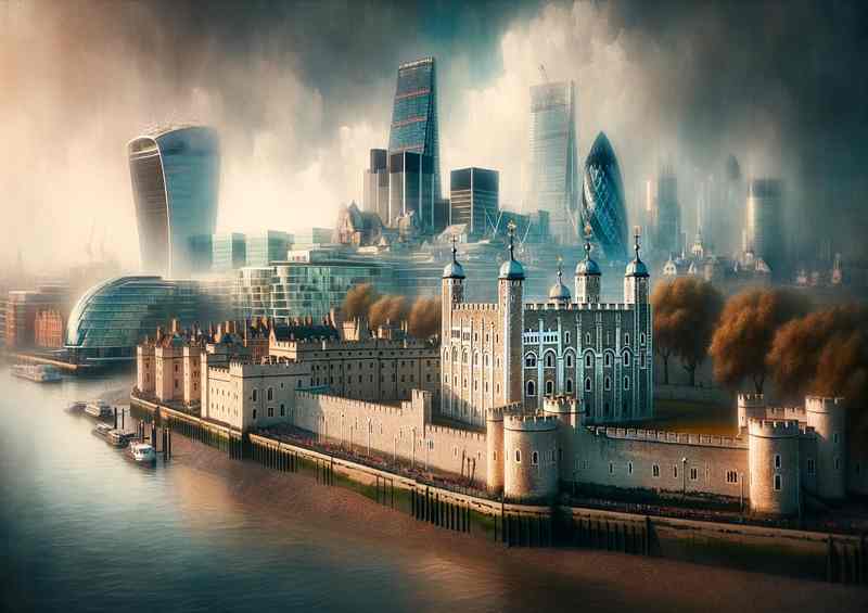 Tower of London beside the River Thames