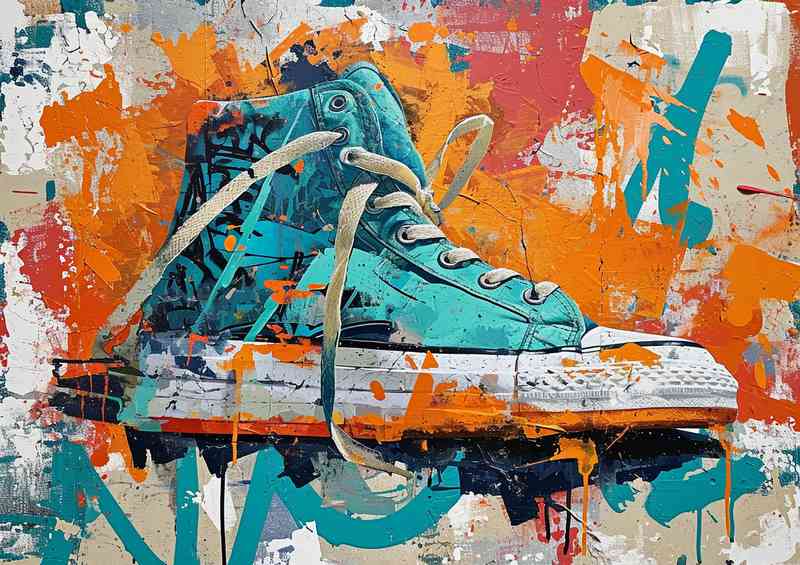 Painted street art sneekers