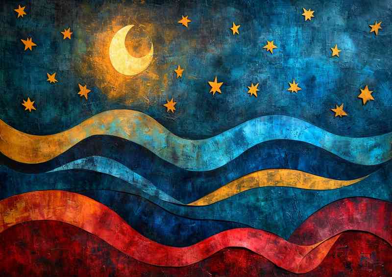 Painted style starry night abstract form