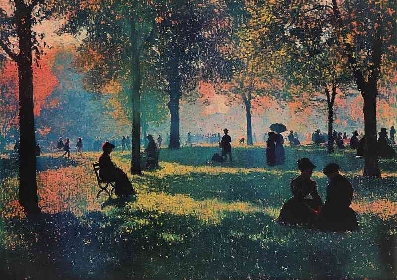 People in the park sitting
