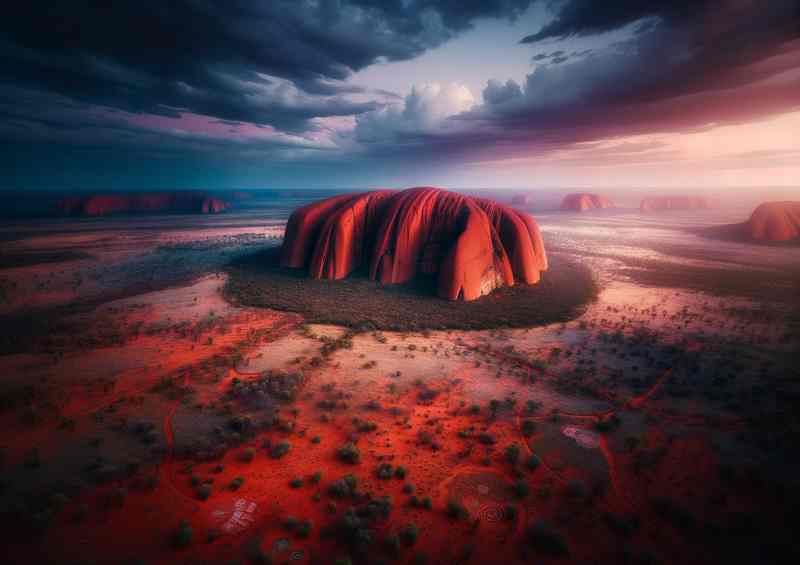 Uluru Red Sandstone Metal Poster | Desert Solitude
