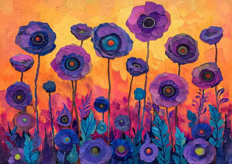 Purple flowers blooming under the sun light