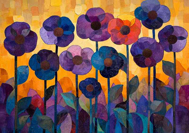 Purple flowers in the afternoon sun