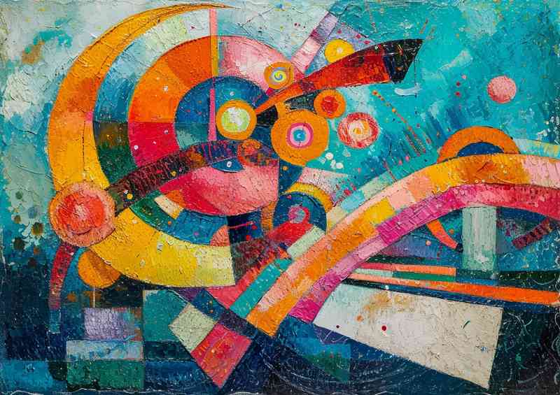 Red green blue orange abstract style