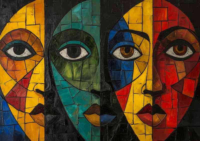 The cubist ladys with various colours