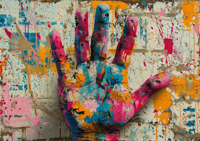The hand of graffiti on a wall