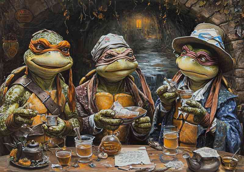 Turtles at the lunch party