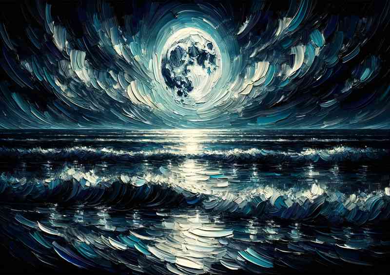 Beauty of a moonlit night over the ocean
