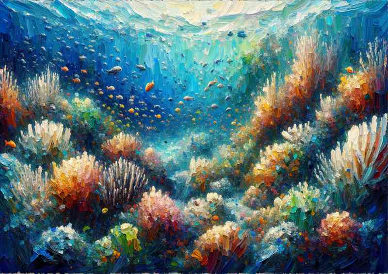 Life within a coral reef heavy palette knife technique