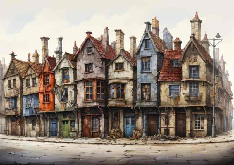 Vibrant Village Streets Artful Whimsy Displayed