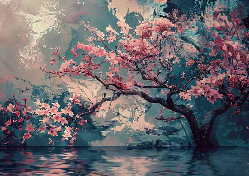 Painted Trees rippling off the water