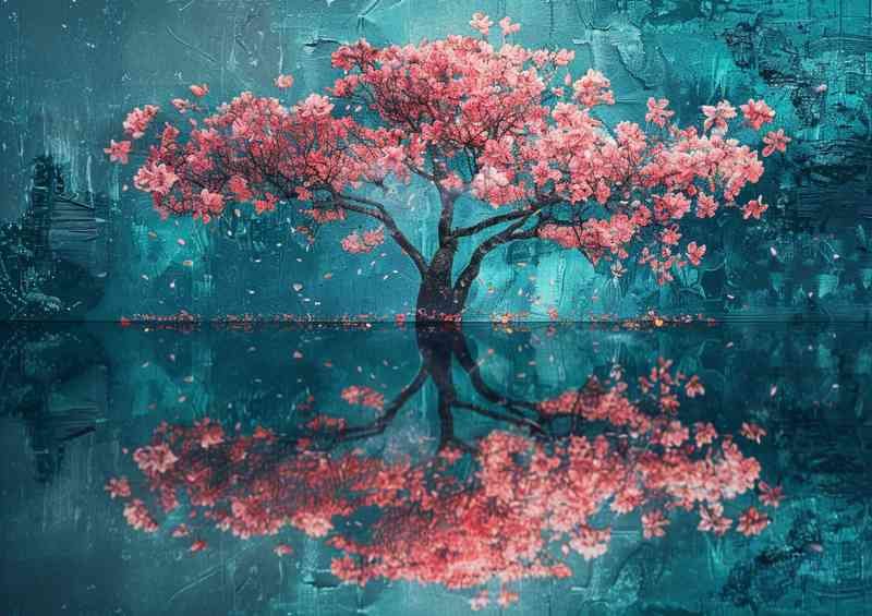 The Reflection of a single tree in the water