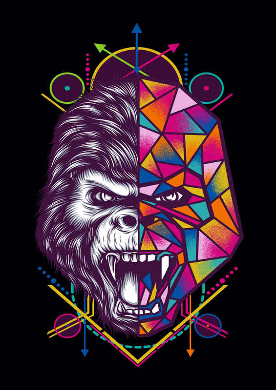 Geo Gorilla | Metal Poster