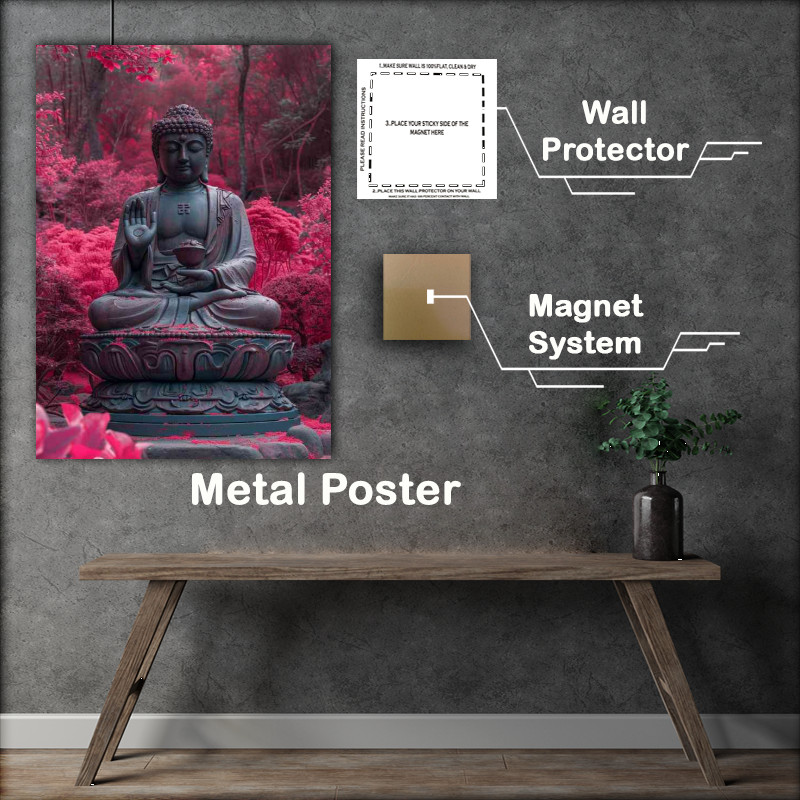 Buy Metal Poster : (Buddha in the forest poster)