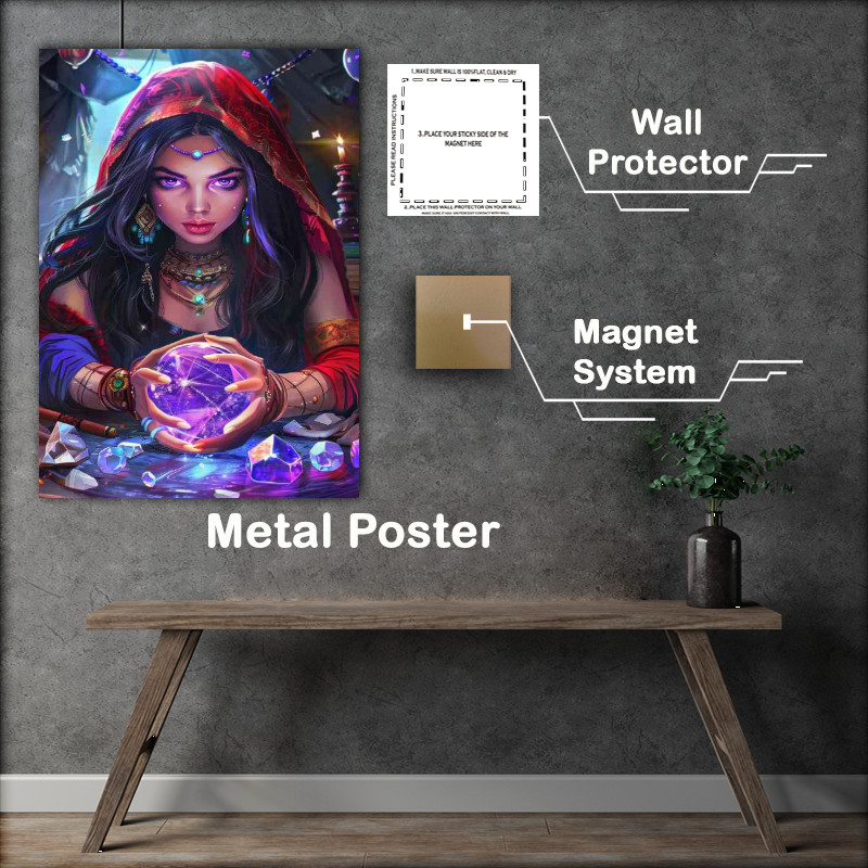 Buy Metal Poster : (Beautiful fortune teller with long black hair)
