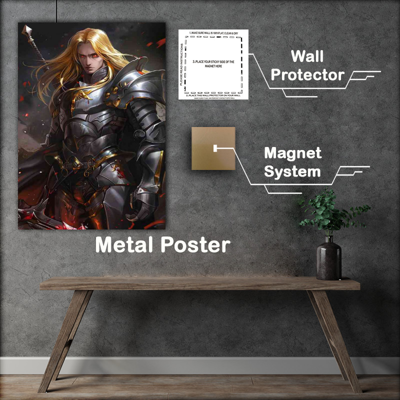 Buy Metal Poster : (Fullmetal alchemist anime style with crystal arm)