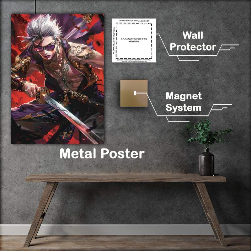 Buy Metal Poster : (Handsome man with silver hair wearing glasses)