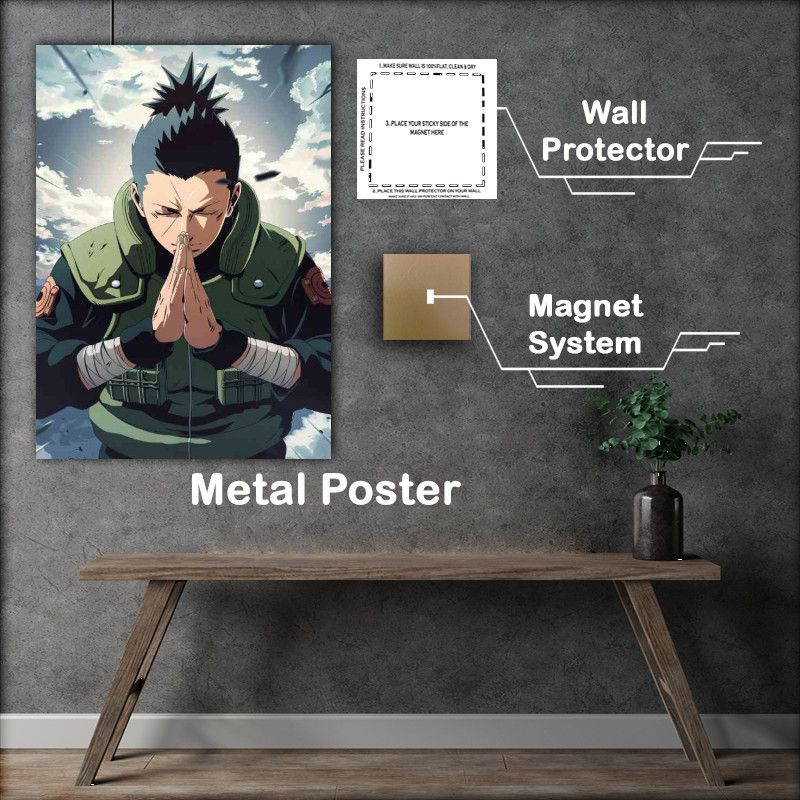 Buy Metal Poster : (Shikamaru Nara anime with his hands closed)