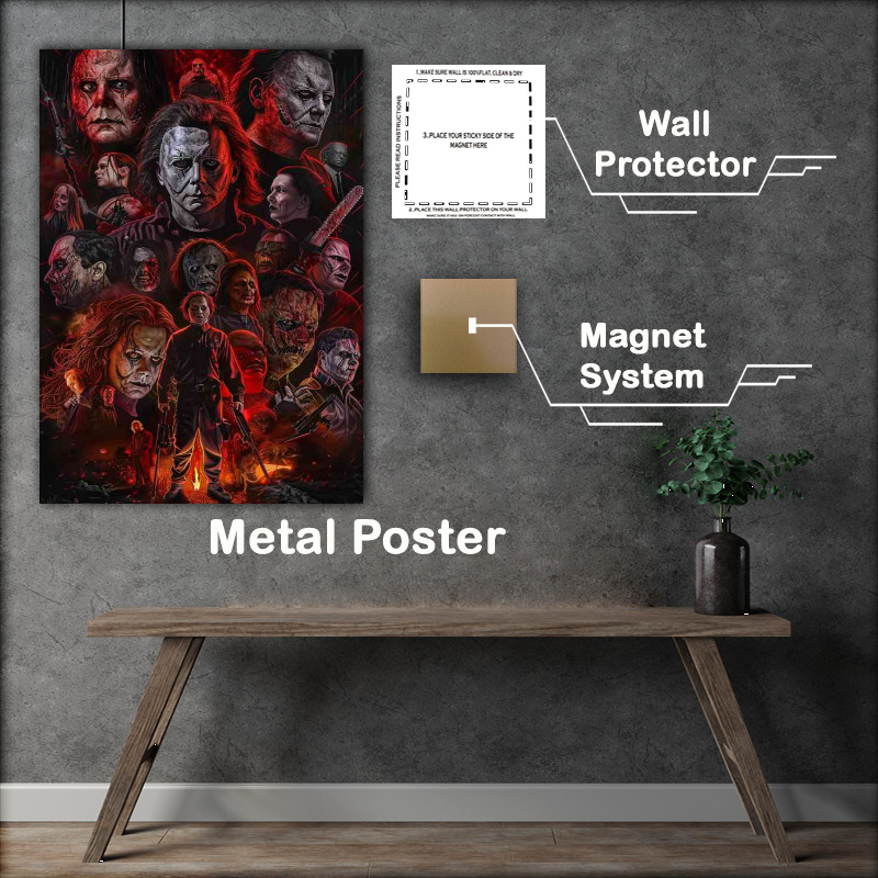 Buy Metal Poster : (Iconic horror movie characters nightmare)