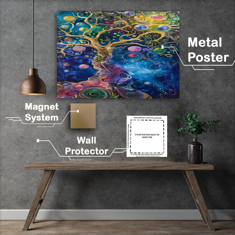 Buy : (Tree of life with colorful bubbles and swirls)