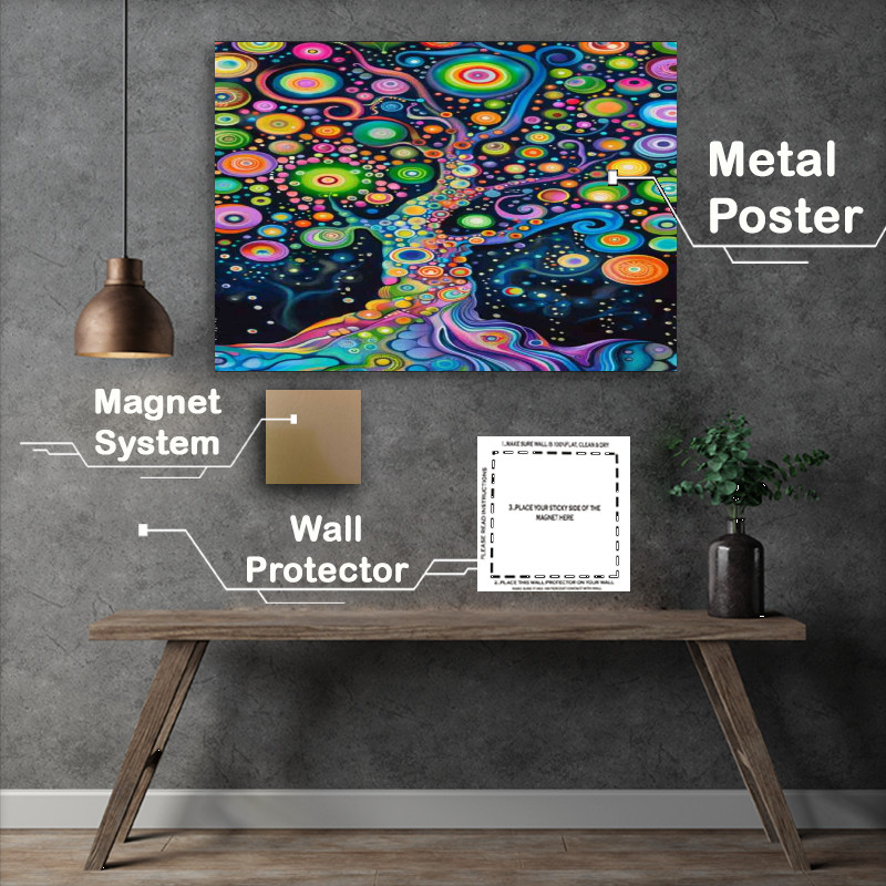 Buy : (Tree of life with colorful bubbles growing from its branches)