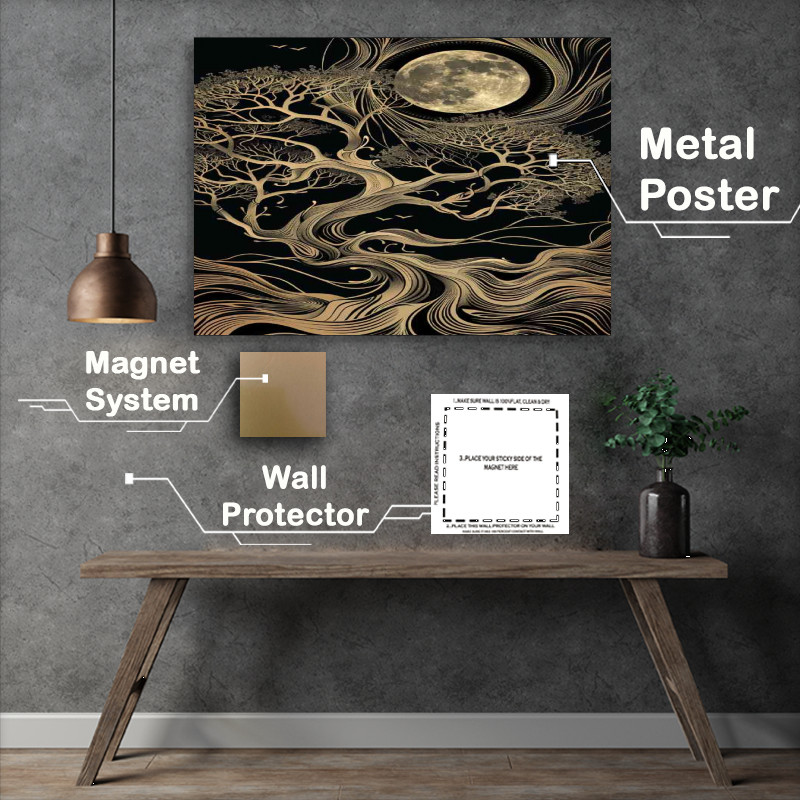 Buy : (Tree of life with many branches moon)