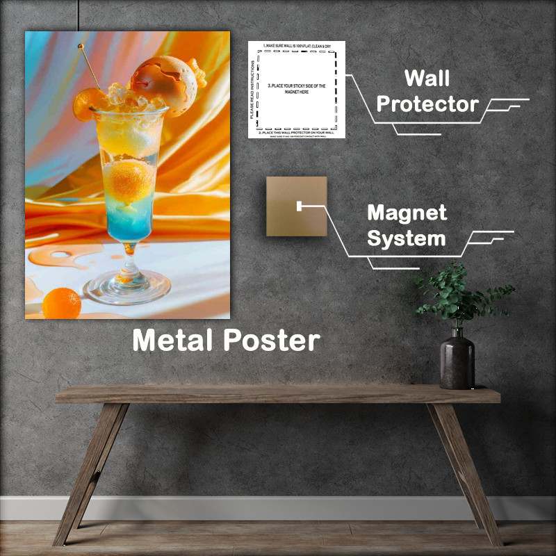 Buy Metal Poster : (Blue and orange space cocktail)