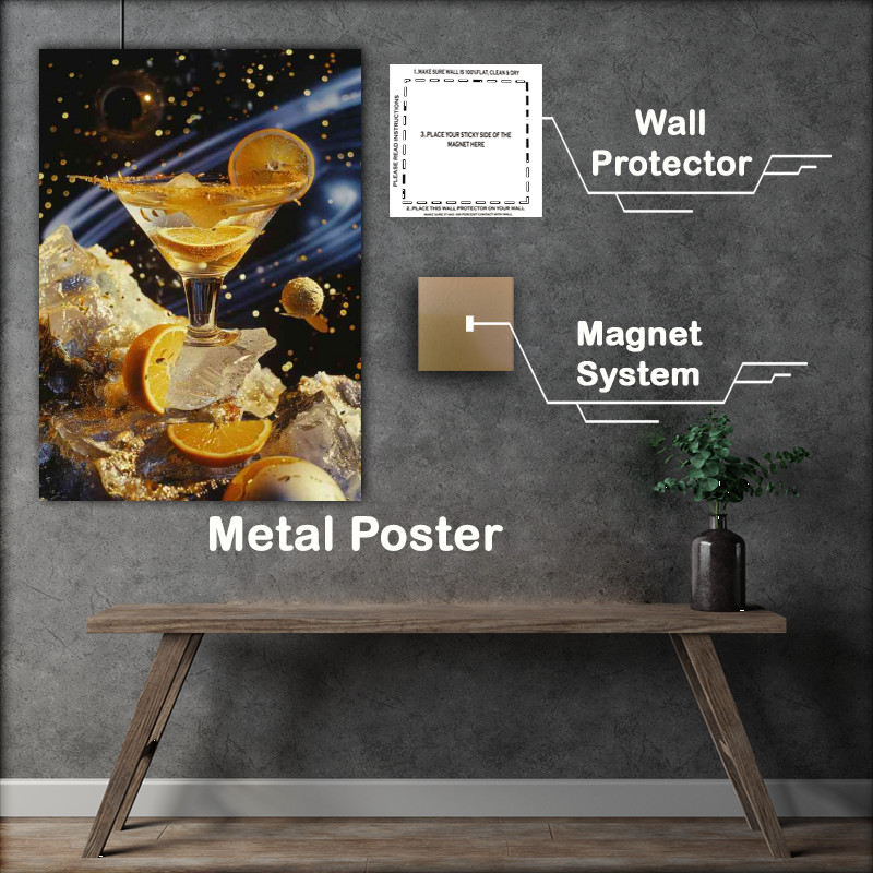 Buy Metal Poster : (Galaxy cocktail made with oranges)