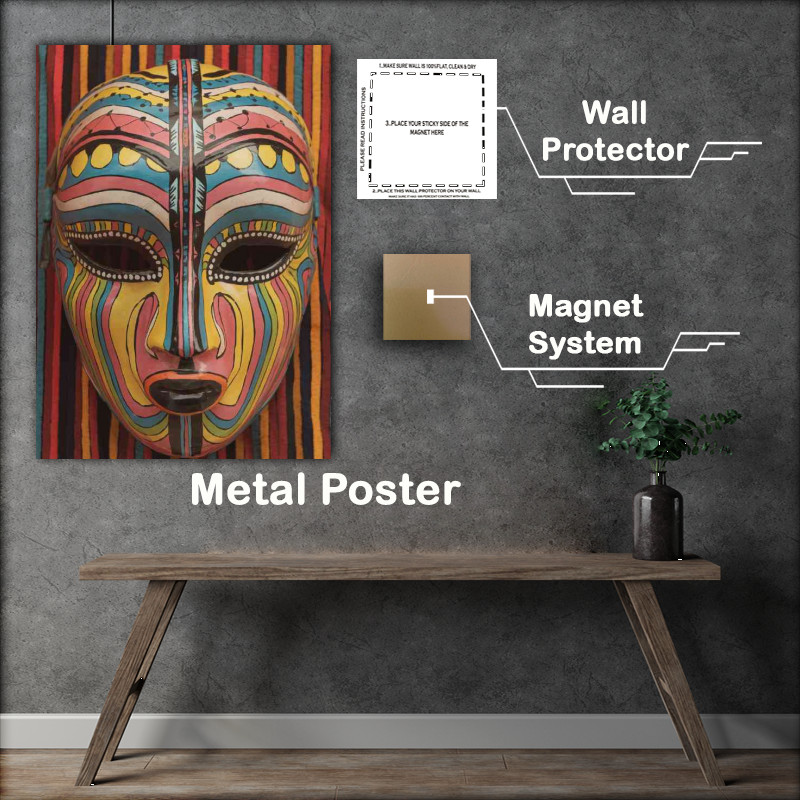 Buy Metal Poster : (Intricately designed mask multi coloured)