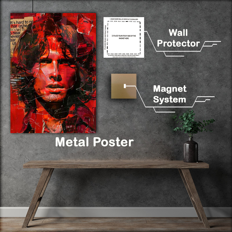 Buy Metal Poster : (The rockstar Jim Morrison in red)