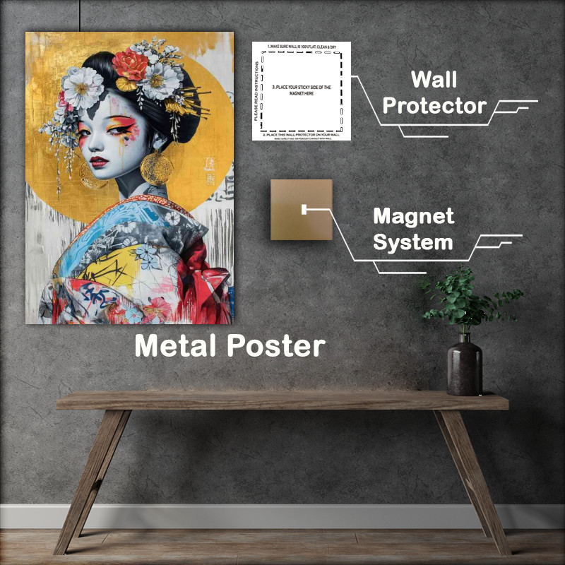 Buy : (Japanese street art collage of graffiti anime girl)