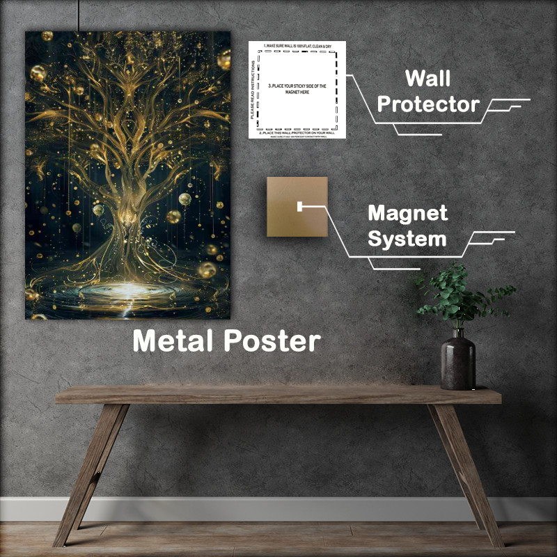 Buy : (Tree of life gold branches water well)