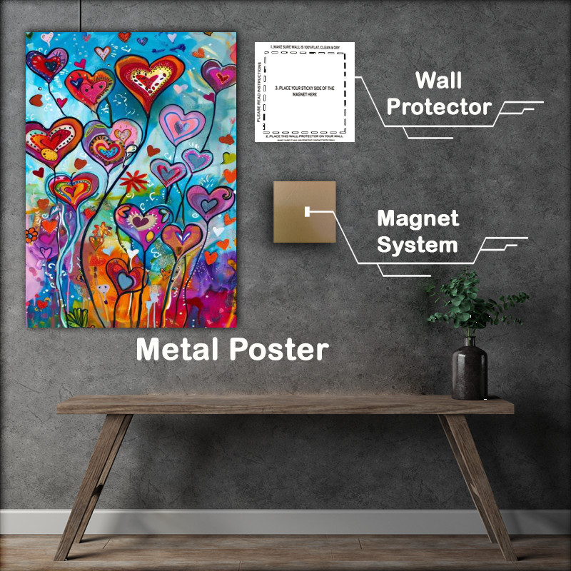 Buy : (Vibrant heart flower abstract)