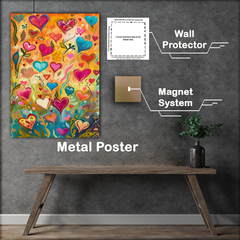 Buy : (Vibrant heart flowers colourful)