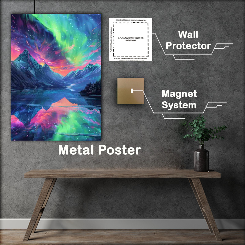 Buy Metal Poster : (Northern Lights Above the Horizon)