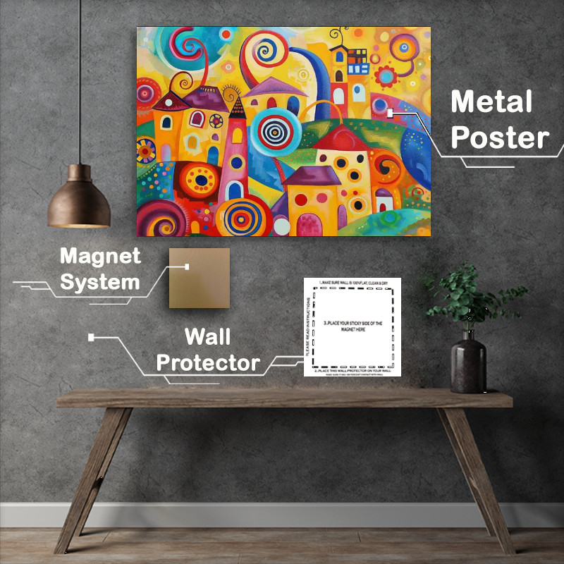 Buy : (Vibrant abstract quaint village)