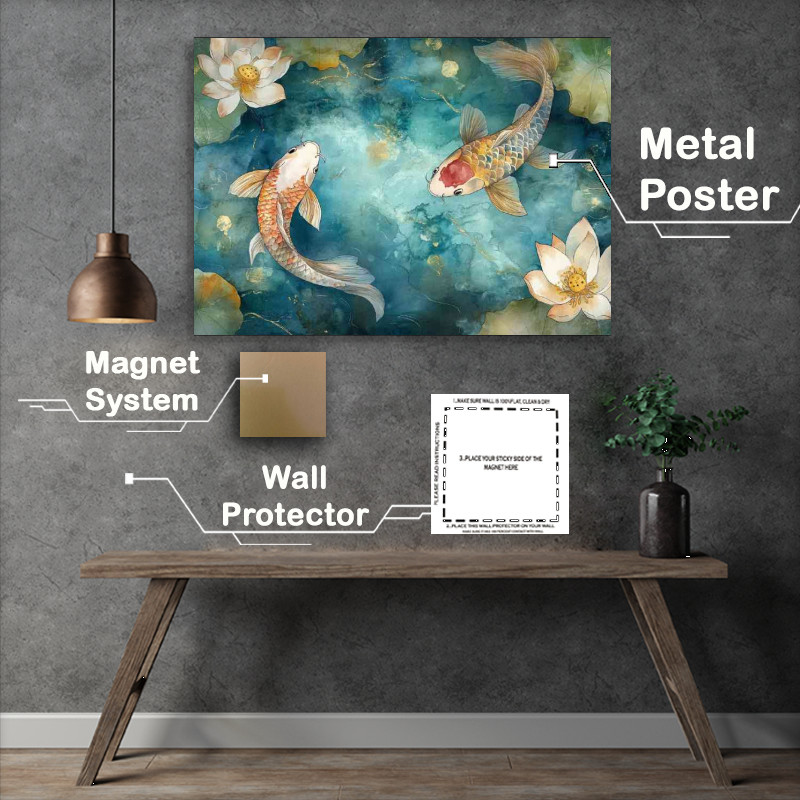 Buy : (Vibrant two koi fish swimming)