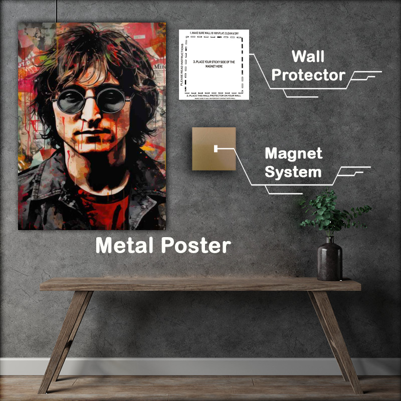 Buy : (John Lennon with glasses in splash art style coloured)