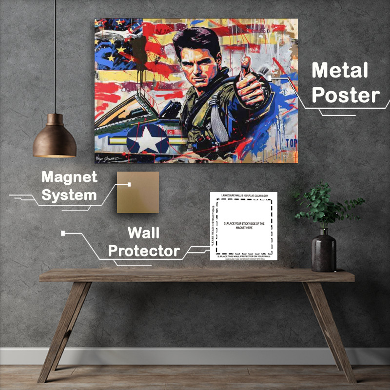 Buy : (Vibrant graffiti style tom cruise in airforse suit)