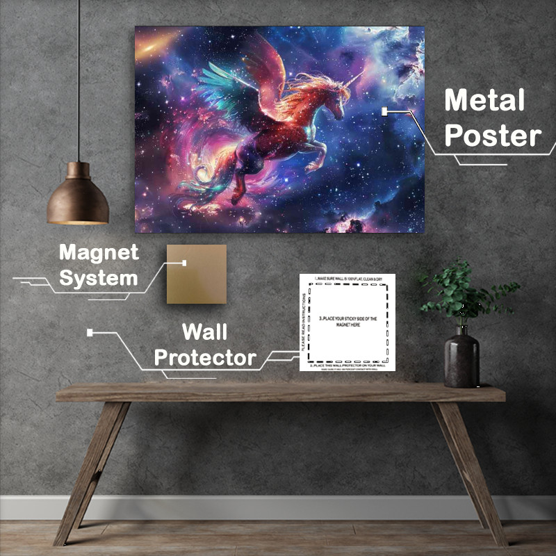 Buy Metal Poster : (Iridescent water horse with wings)